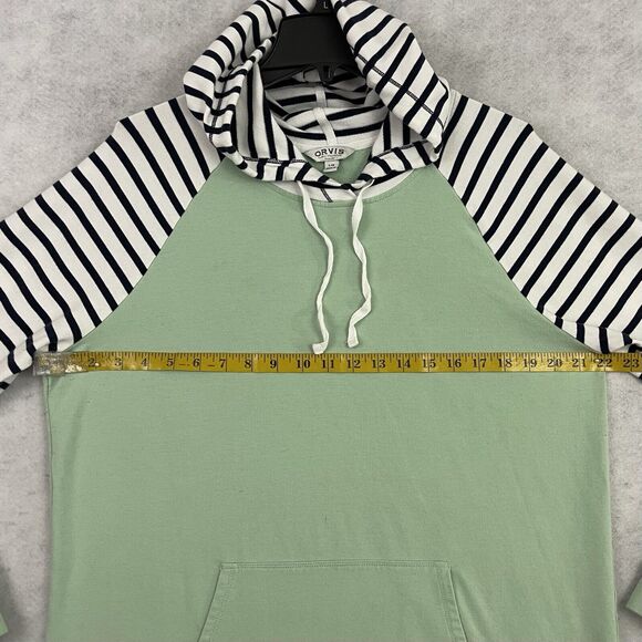 Orvis Hoodie Womens Large Mint Green Pullover Stretch Cotton Blend Soft Casual - Picture 4 of 12